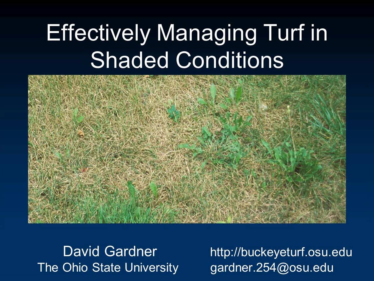 Managing Turf in Shaded Conditions inar Archives