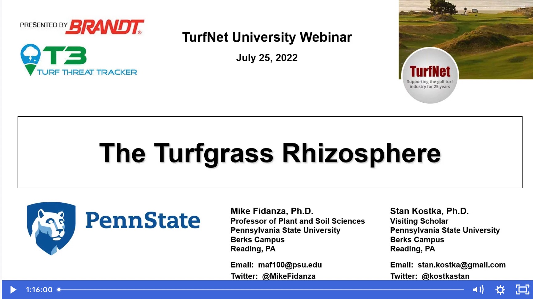Mike Fidanza The turfgrass rhizosphere inar Archives