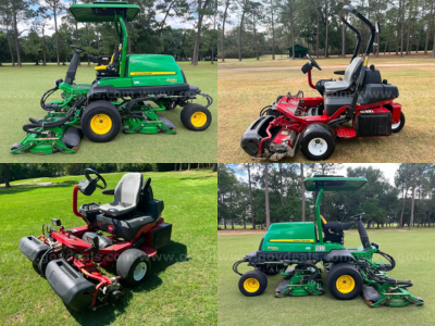   4 Lots: John Deere & Toro Golf Course Mowers