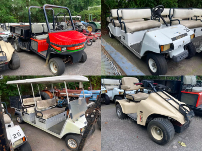   9 Lots: Club Car and Cushman Golf Carts